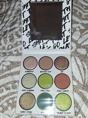 BH Cosmetics Let That Shit Go Eyeshadow Palette - White with Black Lettering
